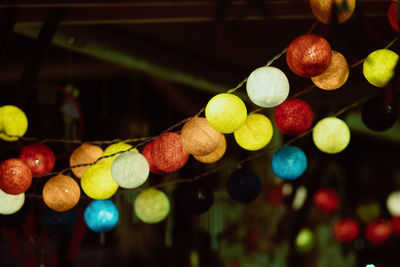 Close-up of multi colored illuminated decoration