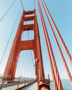 Low angle view of golden gate bridge