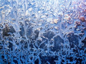 Full frame shot of ice on window