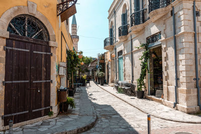 Ancient streets of the cyprus city of limassol, colonial architecture and intertwining of different 