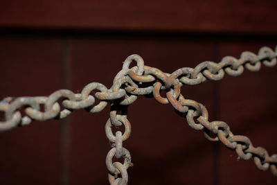 Close-up of rusty chain
