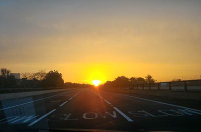 Country road at sunset