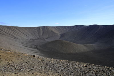 Scenic view of arid landscape against clear sky