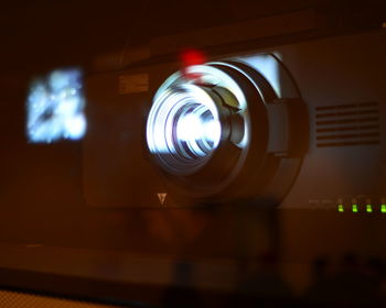 Close-up of projector