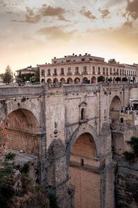 Old ruins of building during sunset