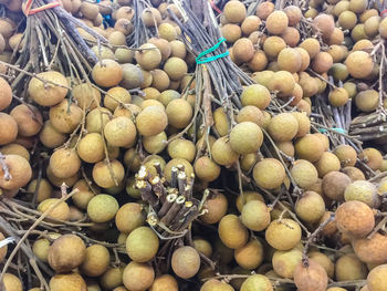 High angle view of fruits for sale at market stall