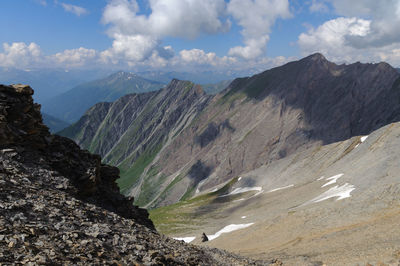 Scenic view of mountains against sky