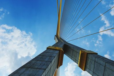 Low angle view of building against cloudy sky