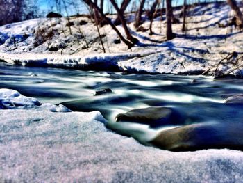 Scenic view of snow covered landscape