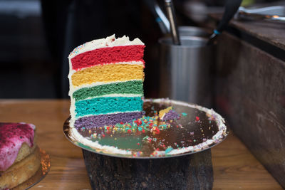 Close-up of cake in plate