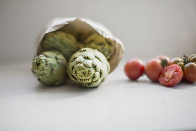 Close-up of fruits on table