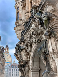 Low angle view of statue of historic building