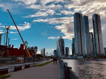 Bridge over river in city