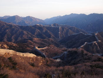 Scenic view of mountains against sky