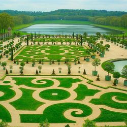 High angle view of formal garden