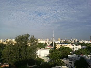 High angle view of buildings in city