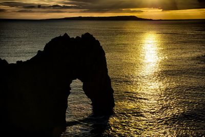 Scenic view of sea at sunset