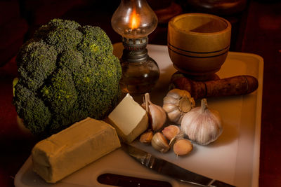 Close-up of food on table