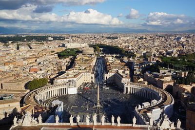 High angle view of st peters square against sky in city