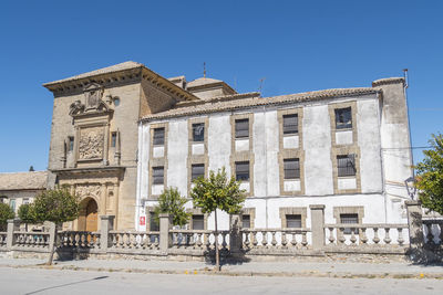 Low angle view of historical building against clear sky