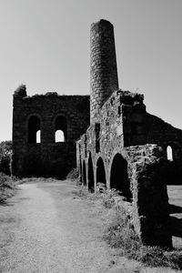 Old ruin building against clear sky