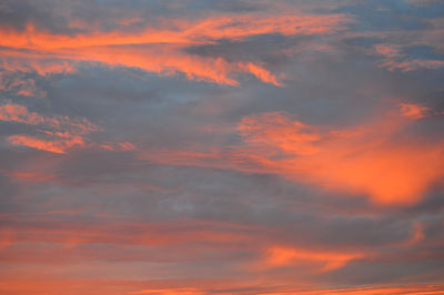 Low angle view of orange sky