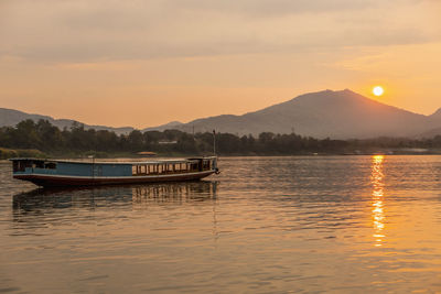 Boat on the mekong river in laos