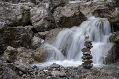 Scenic view of waterfall