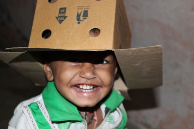 Portrait of smiling boy wearing hat