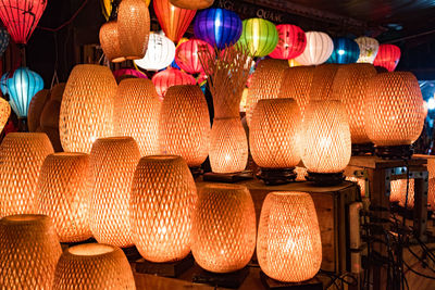 Illuminated lanterns in store for sale