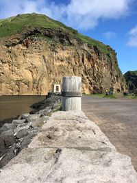 Scenic view of rock formation against sky