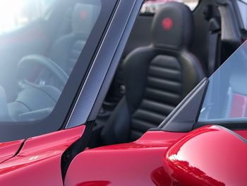 Close-up of red car door