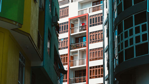 Low angle view of buildings in city