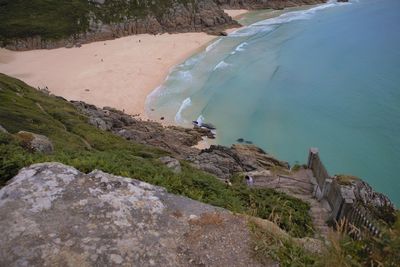 High angle view of beach