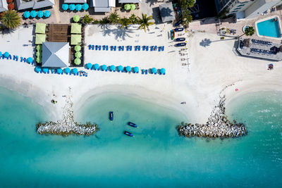 High angle view of swimming pool in sea