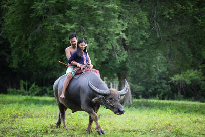 Man riding horse