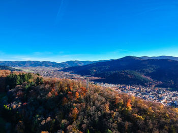 Scenic view of landscape against blue sky