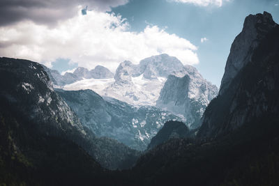 Panoramic view of mountains against sky