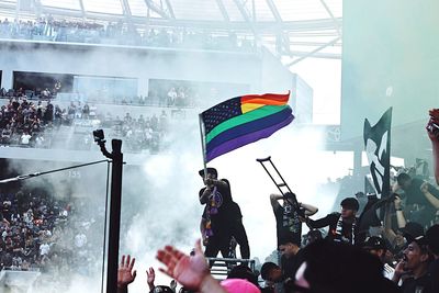 Group of people waiting for sale
