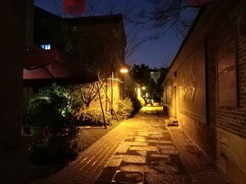 Illuminated street at night