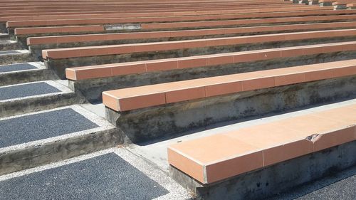 High angle view of brick wall