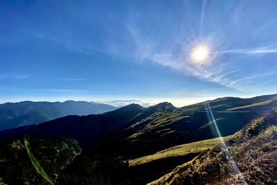Scenic view of mountains against sky