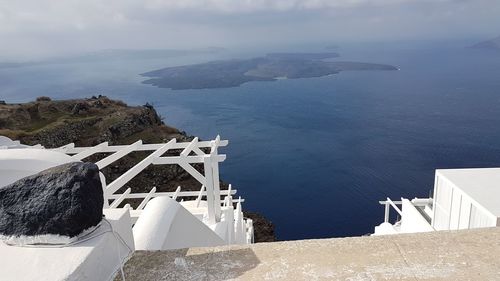 High angle view of sea against sky