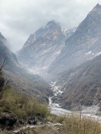 Scenic view of mountains against sky