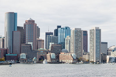 Cityscape of boston seen form a cruise ship