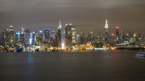 Illuminated city at night