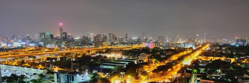 Illuminated city at night