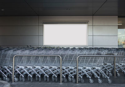 Empty chairs in row