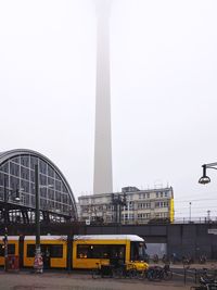 View of amusement park against clear sky