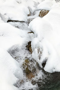 Full frame shot of frozen water